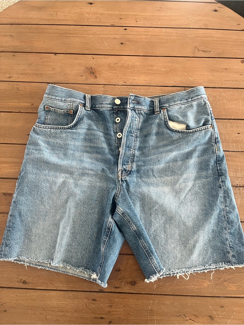 Madewell Light Wash Button-Fly Denim Cutoff Shorts